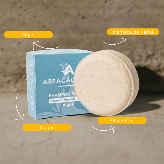 🌱 Shampoo Sólido Cabello Normal Seco Algas y Maqui 🌱