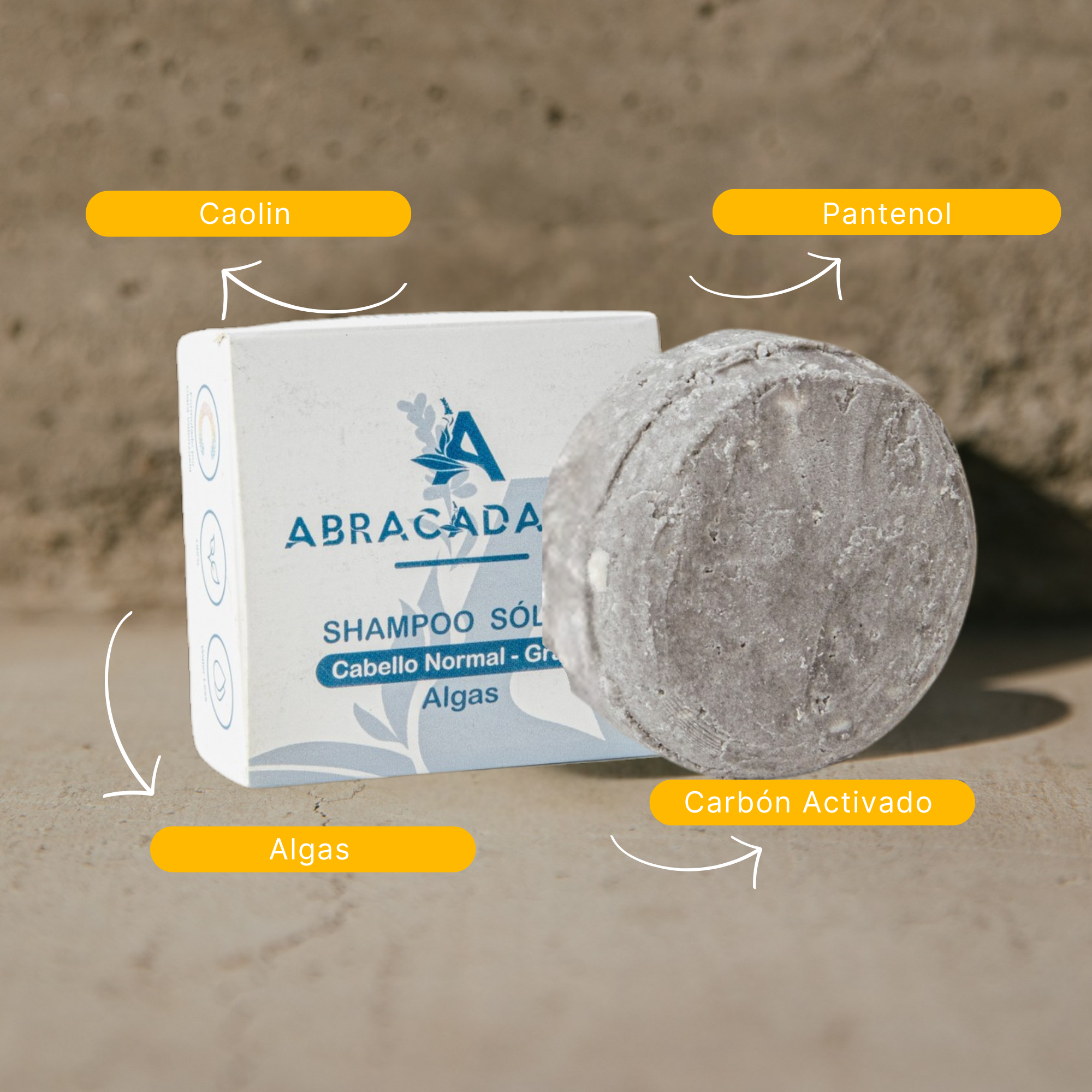 🌿 Shampoo Sólido Cabello Normal Graso Algas y Carbón Activado 🌿